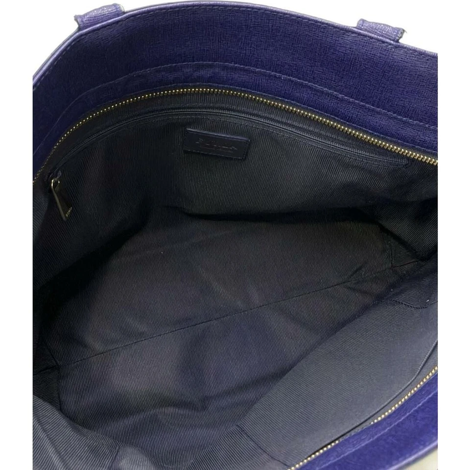 FURLA navy leather tote bag shoulder bag used - Image 4 of 4