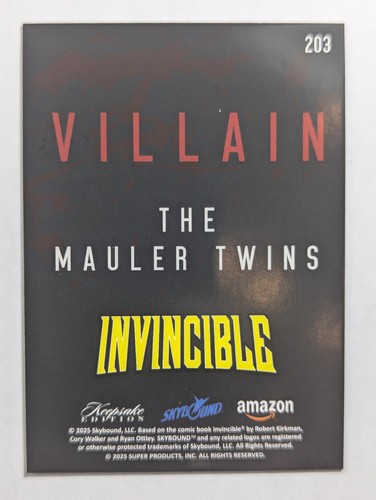 2025 Keepsake INVINCIBLE Season 1 #191-210 ET Villain Trading Card You Pick - Picture 27 of 39