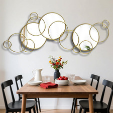 Gold Round Decorative Wall Mirror - Large