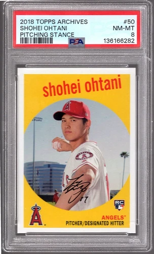 SHOHEI OHTANI 2018 Topps Archives Pitching Stance ROOKIE #50 PSA 8 NM-MT RC
