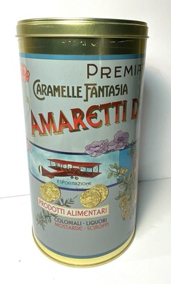 Amaretti Del Chiostro Tin - Empty 10 1/4 Inch Tall , 51/2 Inch Diameter