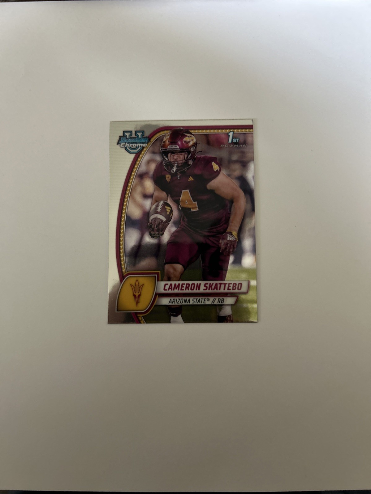 2024 Topps Bowman U Chrome 1st Cameron Skattebo #37 Silver Holo Refractor