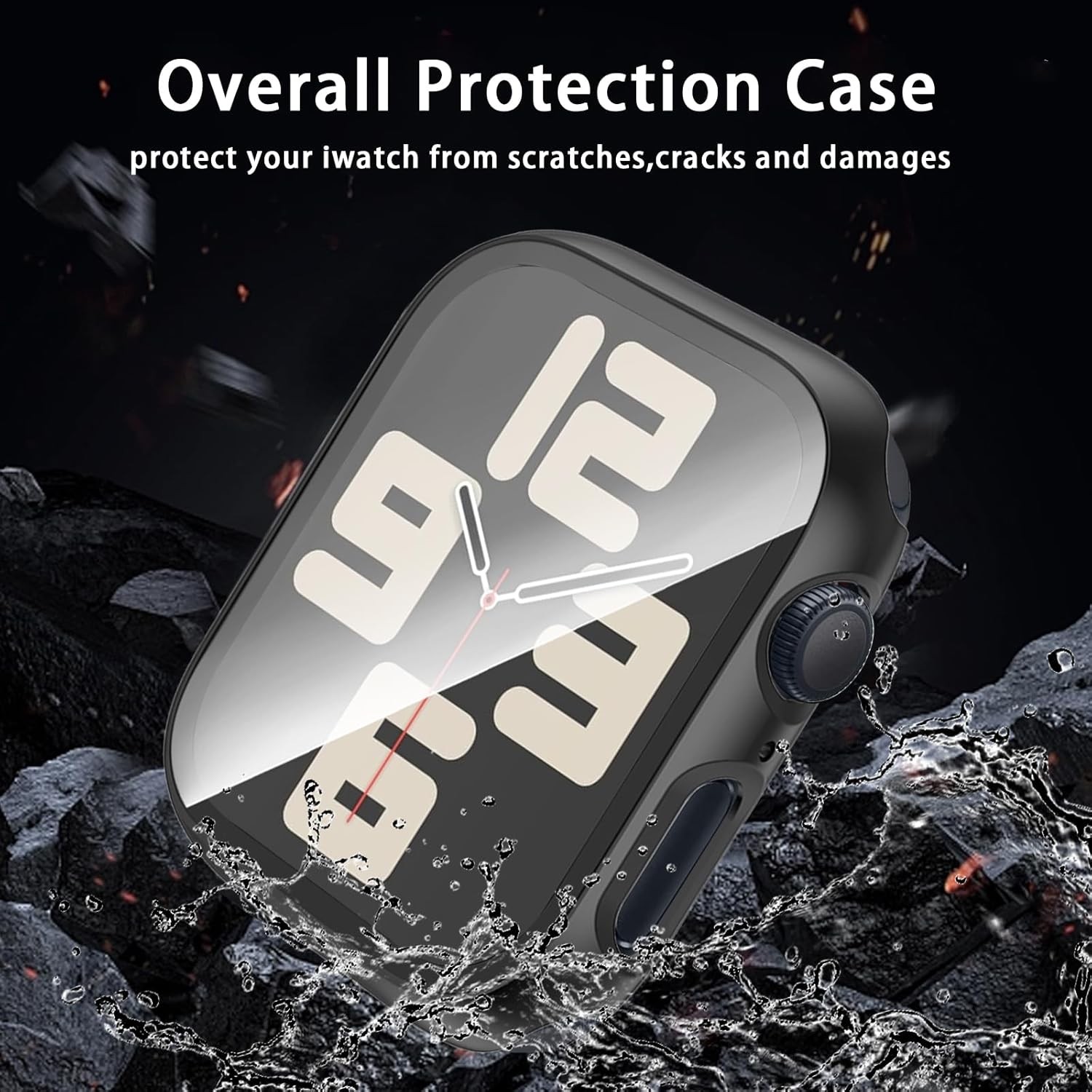 2-Pack Waterproof Case for Apple Watch SE (2nd Gen) Series 44mm, Black/Black 