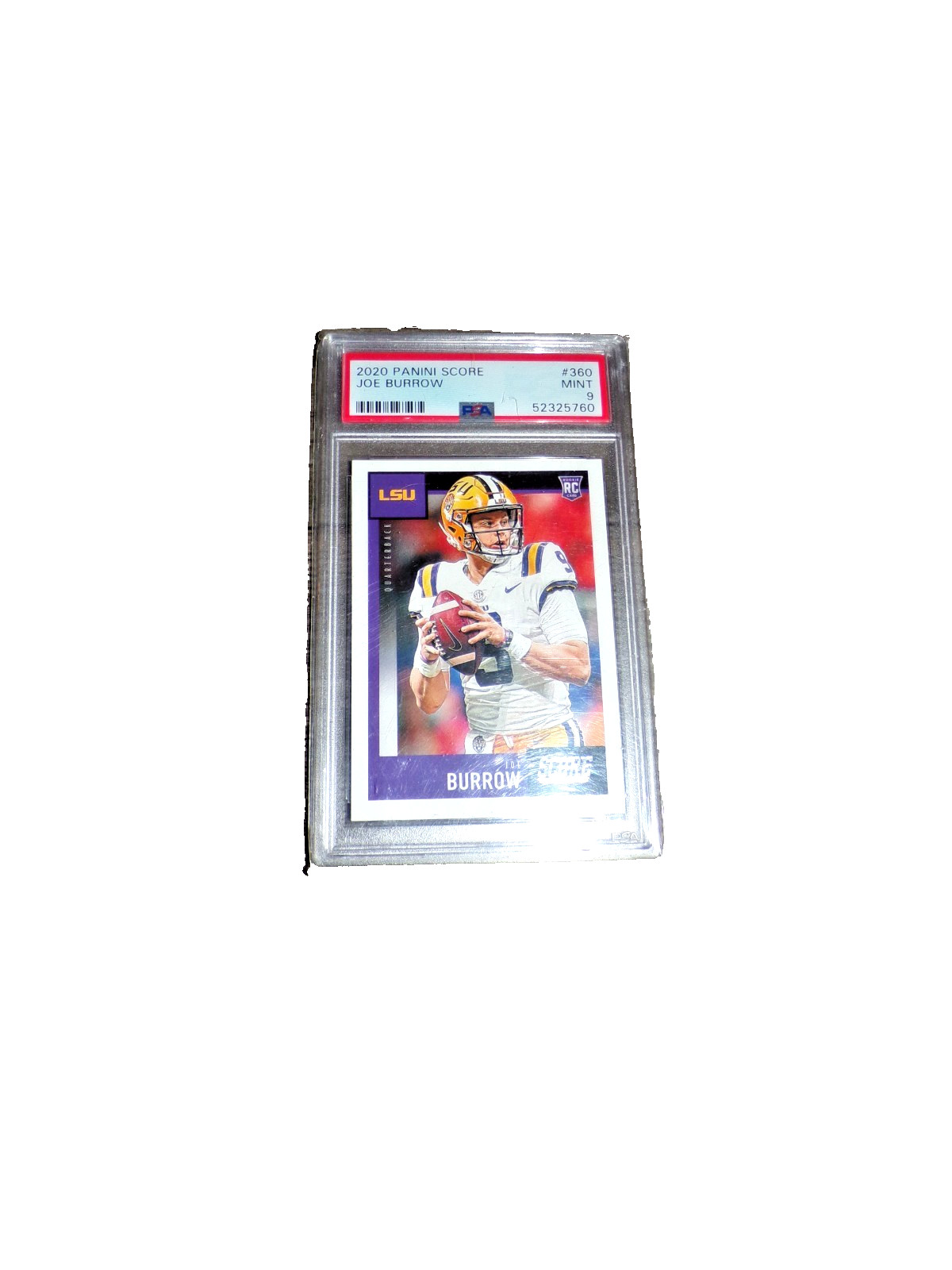 2020 Panini Score Joe Burrow LSU Rookie RC PSA 9 MINT  #360