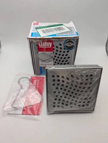 Oatey 4 in. x 4 in. Square Drain Shower Grate in Stainless Steel DSS4040R2 Wave