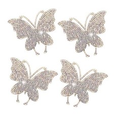 Rhinestone Decals, 3PCS Crystal Bling Glitter Diamond Stickers with Butterfly