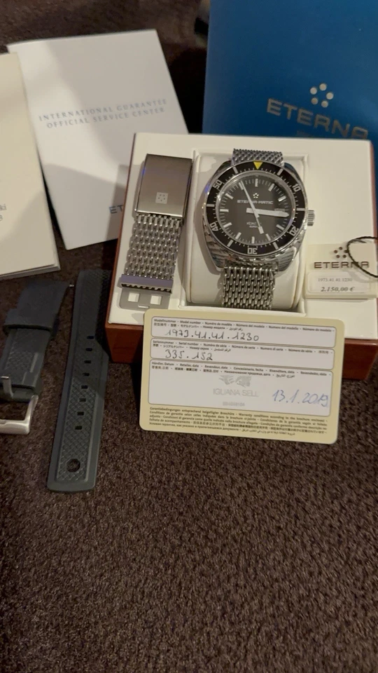 Мужские часы Eterna Heritage Super KonTiki ограниченный выпуск 1973 работают в комплекте! - Изображение 2 из 4