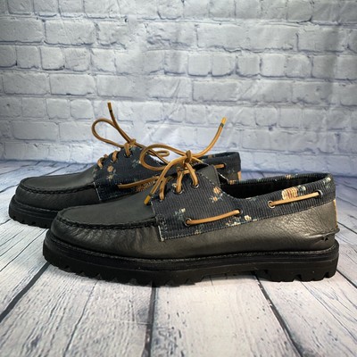 Sperry Top Sider Loafer Boat Shoe Floral Leather Lug Vibram Sole