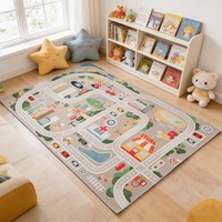 Spielteppich StraßE Kinderteppich Bauteppich Fahrzeug 80X120Cm FüR Jungen