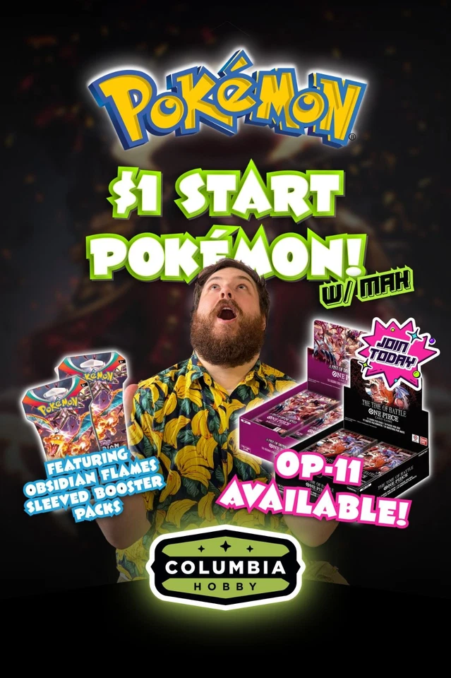$1 Start Pokemon, Ascended Heroes, Obsidian Flames, OP-11 and more w/Mak