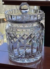 Vtg Waterford Crystal Lismore Biscuit Barrel Canister Candy Cookie Jar w/ Lid