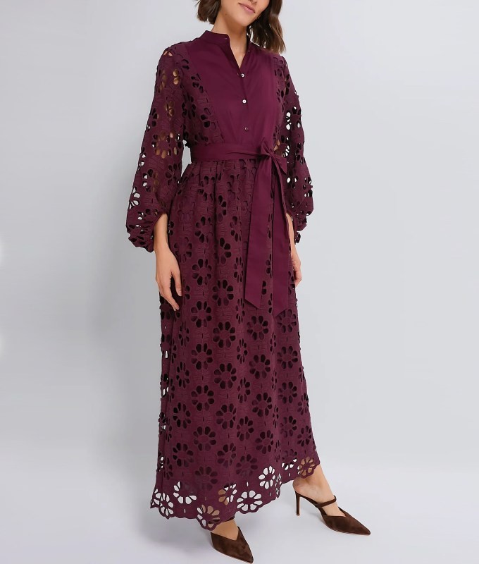 Vestido Tuckernuck Merlot Encaje Calliope Pequeño Nuevo con Etiquetas $368