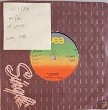 Clifford T. Ward Contrary Vinyl Record 7" VG+/VG K18486 1981