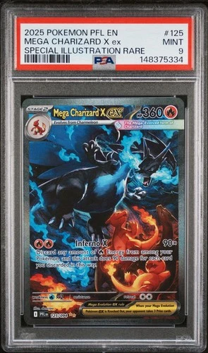 Mega Charizard X ex 125/094 Phantasmal Flames SIR PSA 9 Mint