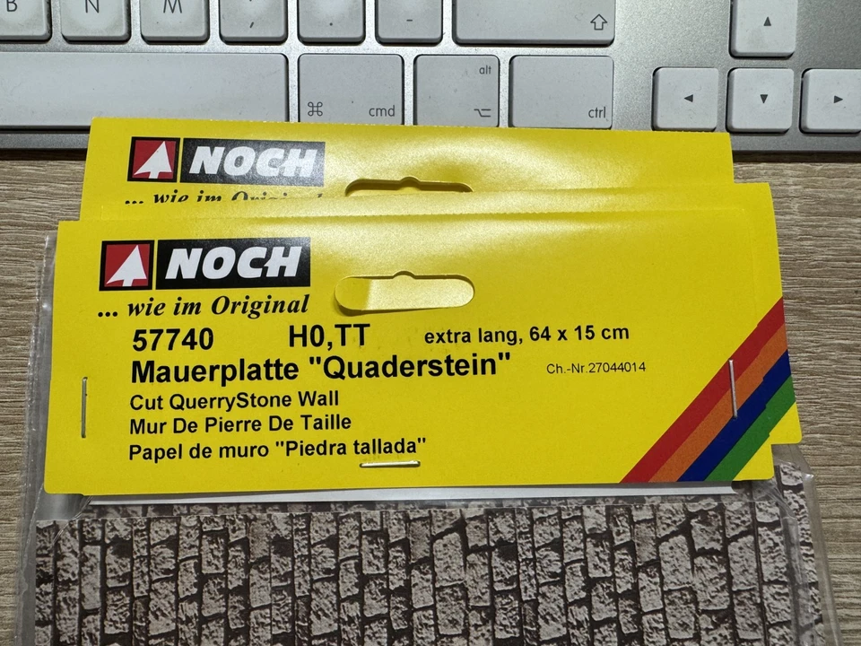 5 x Noch 57740 Mauerplatte Quaderstein H0/TT in OVP unbenutzt - Bild 2 von 2