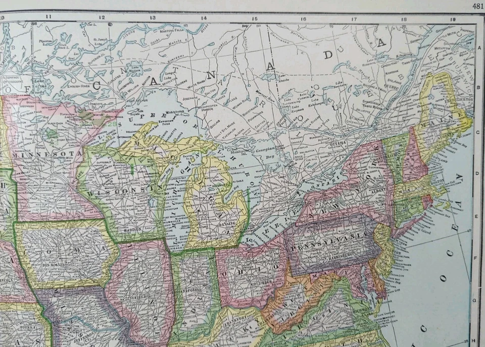Vintage 1912 NATIONAL FOREST RESERVES Map 22"x15" ~ Old Antique Original USA - Image 4 of 4
