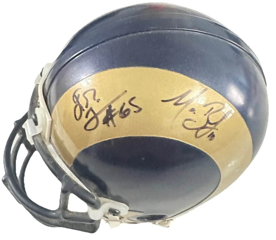 St. Louis Rams 4 x NFL AUTOGRAPHS on Riddell 1/8 Scale Football-NFL Mini Helmet - Image 2 of 4