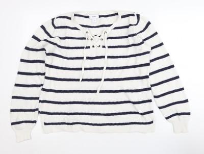 Old Navy Damen Pullover Pulli weiß gestreift XS Freizeit