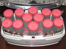 CONAIR more BIG CURLS 12 JUMBO (1 1/2) VELVET FLOCKED HOT ROLLERS CURLERS CLIPS