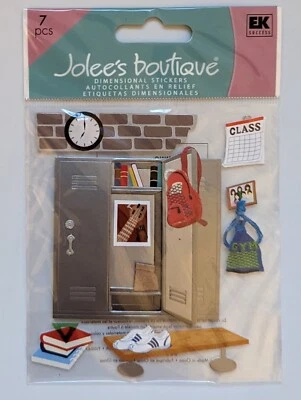 JOLEE'S BOUTIQUE RARE Jolee's Locker Room School Gym Bench Books Backpack Scrapbooking Stickers
