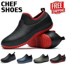 Mens Womens Non-slip Chef Shoes Slip on Work Boots Oilproof Kitchen Safety Shoes