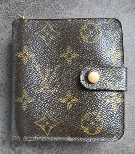 Brown Louis Vuitton Monogram Bi-Fold Compact Wallet w COA - Picture 1 of 12