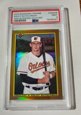 ADLEY RUTSCHMAN - 2020 BOWMAN CHROME - 1990 BOWMAN - GOLD REFRACTOR - PSA MINT 9