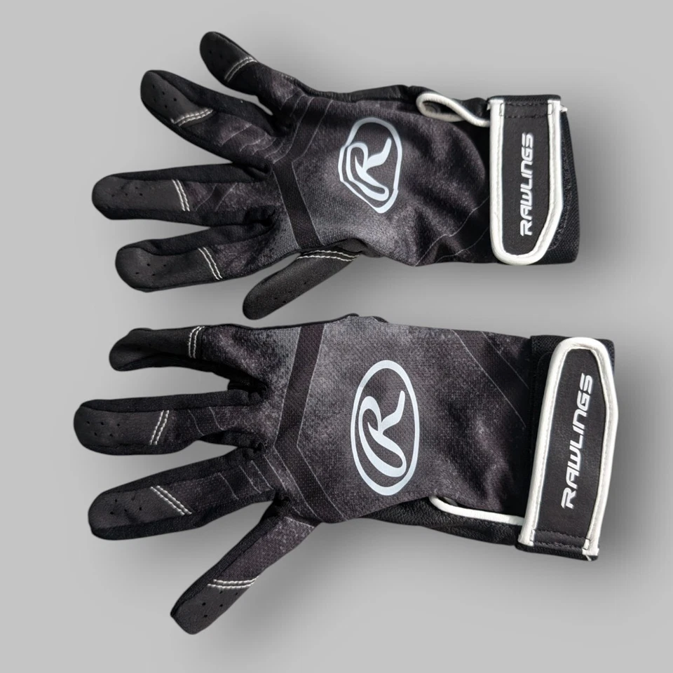 Guantes de bateo juveniles Rawlings negros talla L Foto 3 de 4