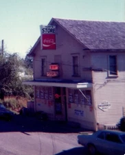 GENERAL STORE VINTAGE PHOTO HOBY'S STORE NEON RAINIER SIGN RETRO COUNTRY STORE
