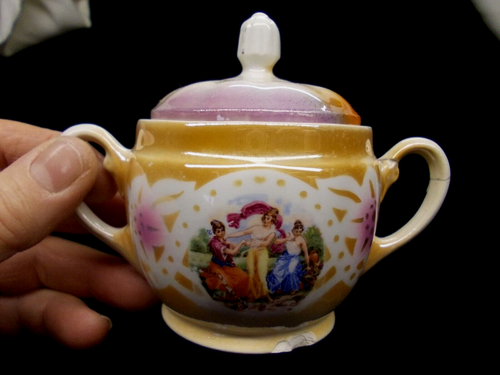 VECCHIO SET CAFFETTIERA LATTIERA ZUCCHERIERA IN CERAMICA DI LAVENO - Imagen 9 de 14