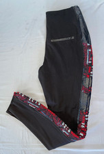 Lysse Faux Leather Sides Embroidered Trim Pull On Pants, Leggings Size M EUC