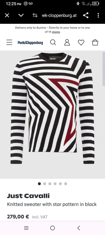 Suéter Just Cavalli talla mediana azul marino y blanco a rayas Foto 4 de 4