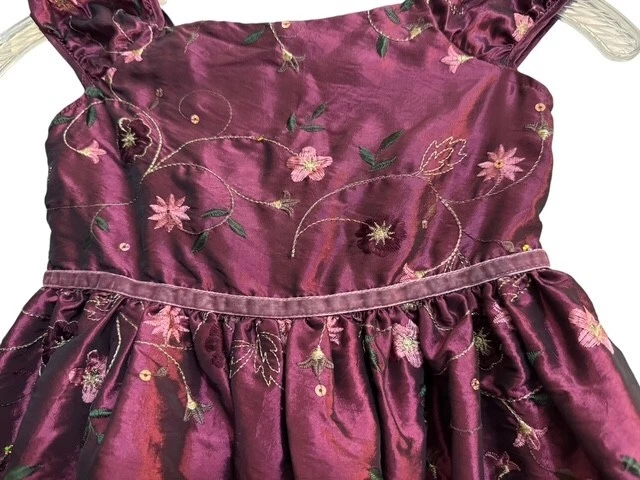 George MAGENTA Sequin Embroidered Girl's Sz 6X Holiday Party Dress - Image 3 of 3