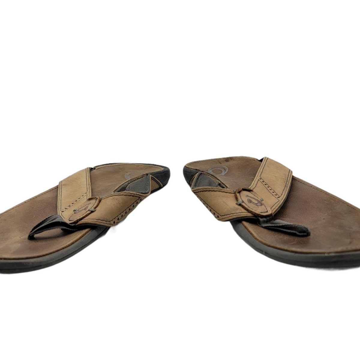 OluKai Nui Men\'s Thong Sandals Brown Leather US 13 EU 46 10239-1010 OluKai Nui Premium Leather Flip Flop Beach Casual Slip On  main image 2