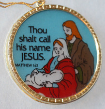 CHRISTMAS TREE ORNAMENT--BIBLE SAYING--3" WIDE--EXCELLENT