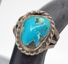 Navajo Vintage Sterling Silver Turquoise Ring Size 5