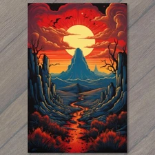 Art Print Majestic Mountain Desert Trail Landscape Sunset Sunrise Unusual Cool