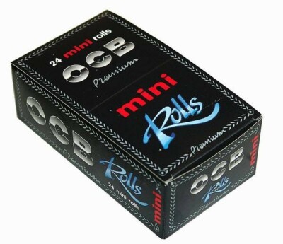 OCB Premium Mini Rolls 10 & 24 Smoking Cigarette Rolling Paper Black Box
