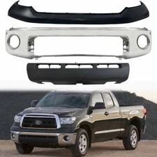 Chrome Front Bumper Face Bar Kit Upper Lower Valance For 2007-2009 Toyota Tundra