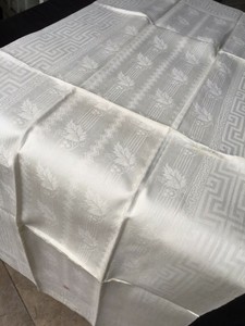 Seidiges Leinen Damast Handtuch Sterne,Wappen um 1900,Antique Linen Towel