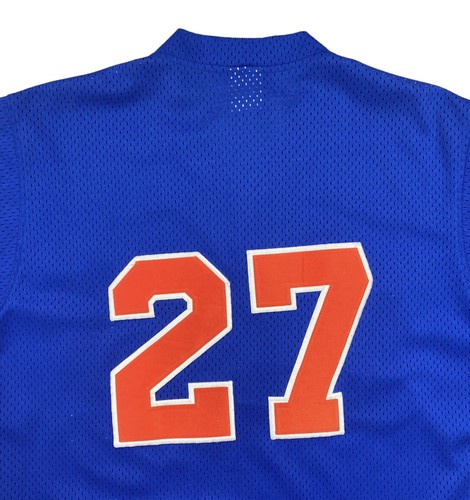 WEST END OUTLAWS Baseball Game Jersey Mens S 27 Blue Orange 2 Button Embroidered - Picture 12 of 16
