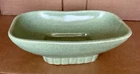 Vintage McCoy Pedestal Dish Planter In Matte Speckled Green Glaze