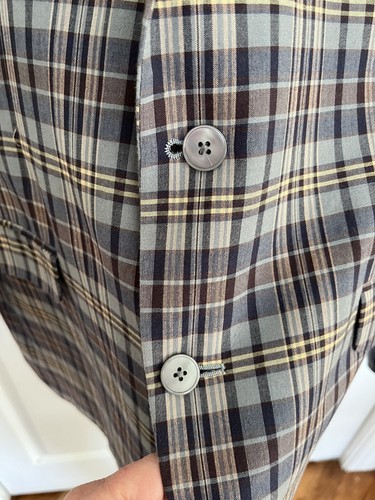 Lauren Ralph Lauren Men’s Plaid Sport Coat Blazer Jacket 100 % Cotton Size 44 - Picture 6 of 14
