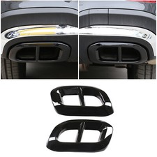 2X Gloss Black Rear Exhaust Pipe Cover Trums  For Mercedes Benz GLC GLE GLS ABS
