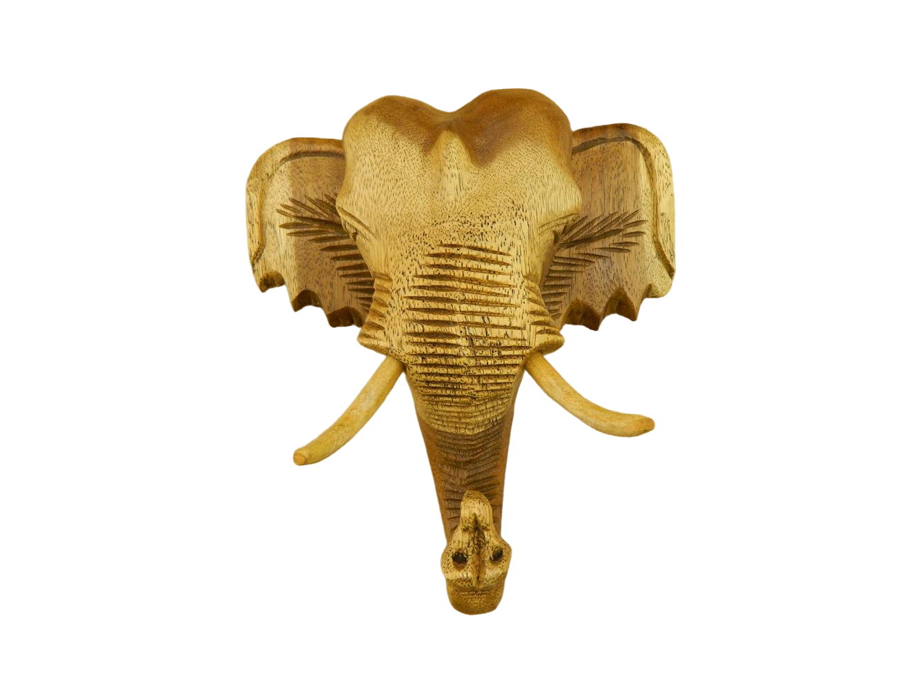 Hand Carved Wooden Elephant - Elephant Wall Head