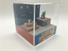 Super Mario Bros 2 Mario fights Wart Nintendo NES Shadow Box Diorama Cube