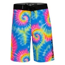 Boys 38 Hurley Drawstring Tie Dye Board Shorts Size 16, Waist 28" NWT