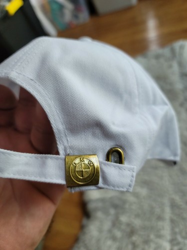 BMW Backstrap Adjustable Hat with Embroidered Logo - White 100% Cotton - Picture 4 of 4