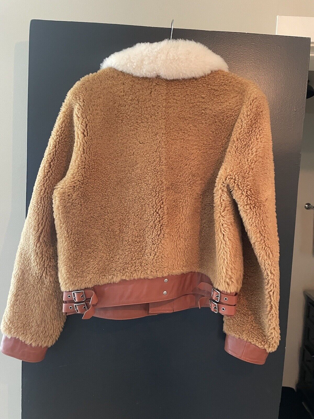 Coach Brown + Cream Shearling And Leather Jacket … - image 4