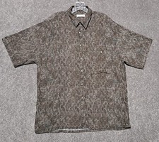 Pierre Cardin Men's Shirt Size L Brown Geometric Pattern Pre-owned 